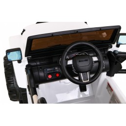 Auto na akumulator All Terrain dla dzieci Biały Terenówka typu jeep + Pilot + Światła Dźwięki