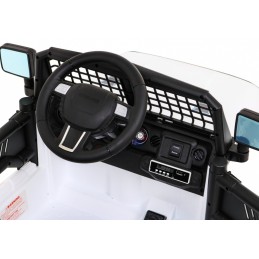 Autko Jeep Dark Night na akumulator dla dzieci Biały + Wolny Start + EVA + Audio LED