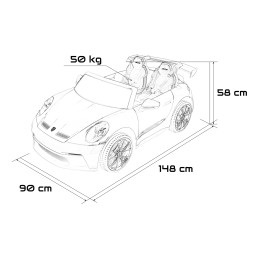 Pojazd Porsche 911 GT3 Czarny, wyścigowy samochód dla dzieci