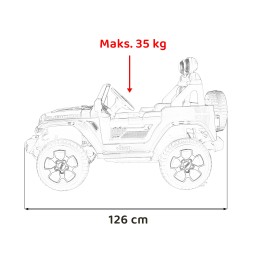 Jeep Wrangler Rubicon na akumulator dla dzieci Biały + Pilot
