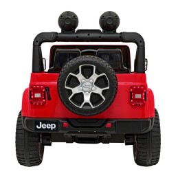 Jeep Wrangler Rubicon na akumulator dla dzieci Czerwony + Pilot + Radio MP3 LED + Koła EVA