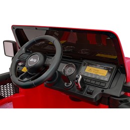 Jeep Wrangler Rubicon na akumulator dla dzieci Czerwony + Pilot + Radio MP3 LED + Koła EVA