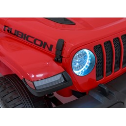 Jeep Wrangler Rubicon na akumulator dla dzieci Czerwony + Pilot + Radio MP3 LED + Koła EVA