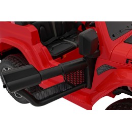 Jeep Wrangler Rubicon na akumulator dla dzieci Czerwony + Pilot + Radio MP3 LED + Koła EVA