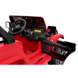 Jeep Wrangler Rubicon na akumulator dla dzieci Czerwony + Pilot + Radio MP3 LED + Koła EVA
