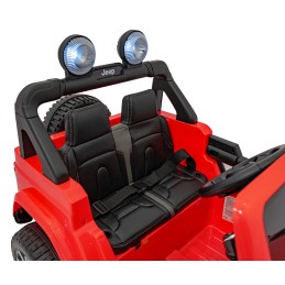Jeep Wrangler Rubicon na akumulator dla dzieci Czerwony + Pilot + Radio MP3 LED + Koła EVA