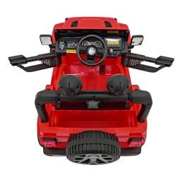 Jeep Wrangler Rubicon na akumulator dla dzieci Czerwony + Pilot + Radio MP3 LED + Koła EVA