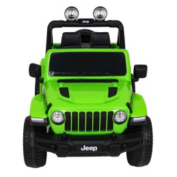 Jeep Wrangler Rubicon na akumulator dla dzieci Zielony + Pilot + Radio MP3 LED + Koła EVA