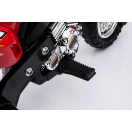 Motorek Cross dla dzieci Pojazd na akumulator Czerwony + Pomocnicze kółka + Dźwięki LED