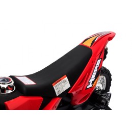 Motorek Cross dla dzieci Pojazd na akumulator Czerwony + Pomocnicze kółka + Dźwięki LED