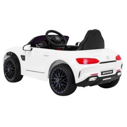 Mercedes Benz GT na akumulator dla dzieci Biały + Pilot + Wolny Start + MP3 LED