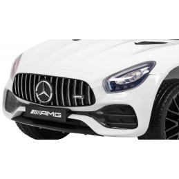 Mercedes Benz GT na akumulator dla dzieci Biały + Pilot + Wolny Start + MP3 LED