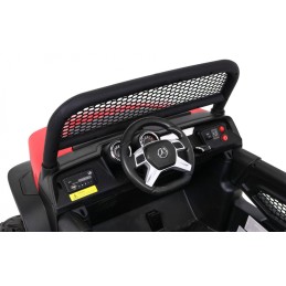 Mercedes Benz Unimog dla dzieci Czerwony + Napęd 4x4 + Pilot + Bagażnik + Wolny Start + MP3 LED