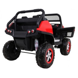 Mercedes Benz Unimog dla dzieci Czerwony + Napęd 4x4 + Pilot + Bagażnik + Wolny Start + MP3 LED