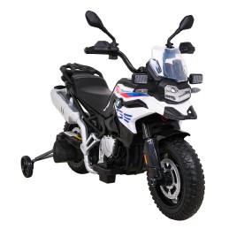 Motor BMW F850 GS na akumulator dla dzieci Biały + Kółka pomocnicze + Audio LED + Wolny Start + EVA