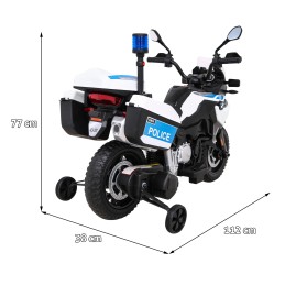 Motor Policyjny BMW F850 GS na akumulator dla dzieci + Kółka pomocnicze + Syrena + Światła + 2 Kufry + Wolny Start