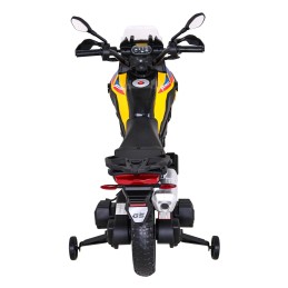 Motor BMW F850 GS na akumulator dla dzieci Żółty + Kółka pomocnicze + Audio LED + Wolny Start + EVA
