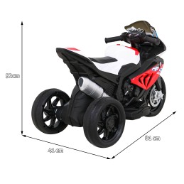 Motor BMW HP4 na akumulator dla dzieci Czerwony + 3 Koła + LED + MP3 USB + Ekoskóra