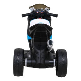 Motor BMW HP4 na akumulator dla dzieci Niebieski + 3 Koła + LED + MP3 USB + Ekoskóra