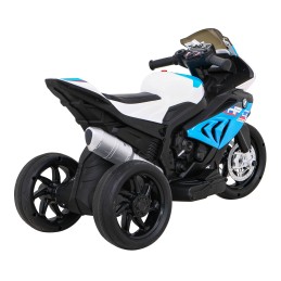 Motor BMW HP4 na akumulator dla dzieci Niebieski + 3 Koła + LED + MP3 USB + Ekoskóra