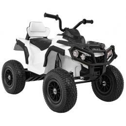 Quad ATV Air na akumulator dla dzieci Biały + Koła pompowane + Radio MP3 + Wolny Start