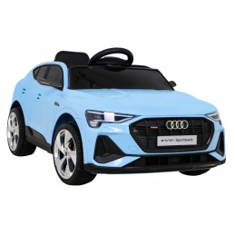 Audi E-Tron Sportback dla dzieci Niebieski + Pilot + Napęd 4x4 + Wolny Start + Radio MP3 + LED