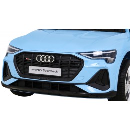 Audi E-Tron Sportback dla dzieci Niebieski + Pilot + Napęd 4x4 + Wolny Start + Radio MP3 + LED