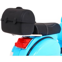 Skuter Vespa elektryczny dla dzieci Niebieski + Kółka pomocnicze + Audio + Ekoskóra + EVA + Wolny Start