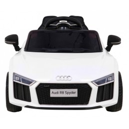 Audi R8 na akumulator dla dzieci Biały + Pilot + EVA + Wolny Start + MP3 LED