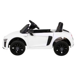 Audi R8 na akumulator dla dzieci Biały + Pilot + EVA + Wolny Start + MP3 LED