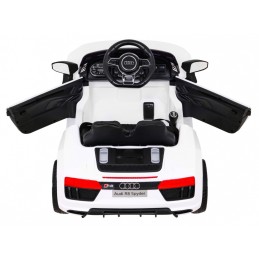 Audi R8 na akumulator dla dzieci Biały + Pilot + EVA + Wolny Start + MP3 LED