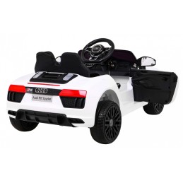 Audi R8 na akumulator dla dzieci Biały + Pilot + EVA + Wolny Start + MP3 LED