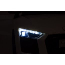 Audi R8 na akumulator dla dzieci Biały + Pilot + EVA + Wolny Start + MP3 LED