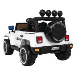 Auto Terenowe Full Time 4WD dla dzieci Biały + Napęd 4x4 + Pilot + Audio LED + Schowek