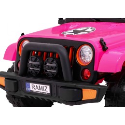 Auto Terenowe Full Time 4WD dla dzieci Różowy + Napęd 4x4 + Pilot + Audio LED + Schowek