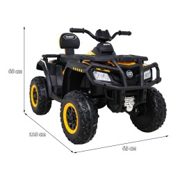 Quad XT-Speed dla dzieci Żółty + Napęd 4x4 + EVA + Wolny Start + Radio MP3 + LED
