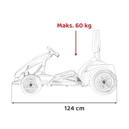 Gokart Fast 3 Drift na akumulator dla dzieci Czerwony + Funkcja driftu + Silniki 2x150W + Radio LED + Pasy