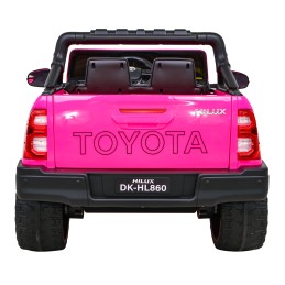 Toyota Hilux na akumulator dla dzieci, Różowy Pickup + Napęd 4x4 + Pilot