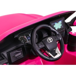 Toyota Hilux na akumulator dla dzieci, Różowy Pickup + Napęd 4x4 + Pilot