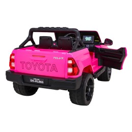 Toyota Hilux na akumulator dla dzieci, Różowy Pickup + Napęd 4x4 + Pilot