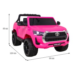 Toyota Hilux na akumulator dla dzieci, Różowy Pickup + Napęd 4x4 + Pilot
