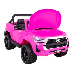 Toyota Hilux na akumulator dla dzieci, Różowy Pickup + Napęd 4x4 + Pilot