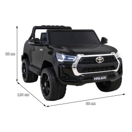 Toyota Hilux na akumulator dla dzieci Czarny Pickup + Napęd 4x4 + Pilot