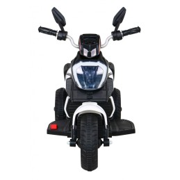 Motorek Fast Tourist na akumulator dla dzieci Biały + Audio + Światła + Ekoskóra