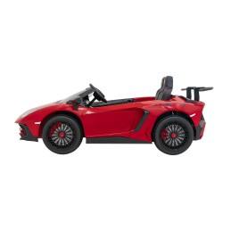 Auto Lamborghini Aventador SV na akumulator dla 2 dzieci Czerwony + Pilot 2,4 GHz + Pianka EVA + Audio LED