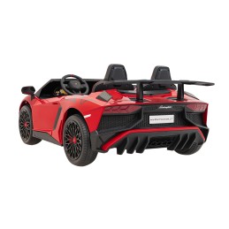 Auto Lamborghini Aventador SV na akumulator dla 2 dzieci Czerwony + Pilot 2,4 GHz + Pianka EVA + Audio LED