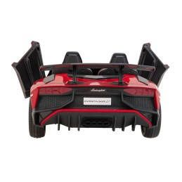 Auto Lamborghini Aventador SV na akumulator dla 2 dzieci Czerwony + Pilot 2,4 GHz + Pianka EVA + Audio LED