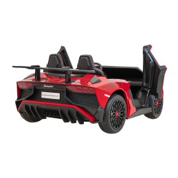 Auto Lamborghini Aventador SV na akumulator dla 2 dzieci Czerwony + Pilot 2,4 GHz + Pianka EVA + Audio LED