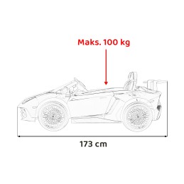 Auto Lamborghini Aventador SV na akumulator dla 2 dzieci Czerwony + Pilot 2,4 GHz + Pianka EVA + Audio LED