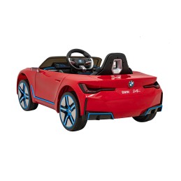 Autko BMW i4 na akumulator dla dzieci Czerwony + Wolny Start + EVA + Ekoskóra + Audio LED + Pilot